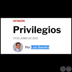 PRIVILEGIOS - Por LUIS BAREIRO - Domingo, 19 de Junio de 2022